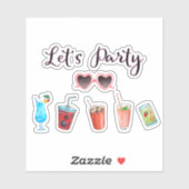 Laten we de zomervakantie Soiree houden Sticker (Vel)