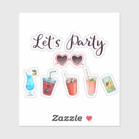 Laten we de zomervakantie Soiree houden Sticker (Vel)