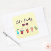 Laten we de zomervakantie Soiree houden Vierkante Sticker (Envelop)