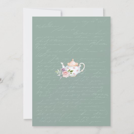 Laten we Deel-Tea Bridal  Alice in Wonderland Kaart (Achterkant)