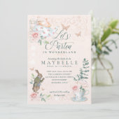 Laten we Deel-Tea Bridal  Alice in Wonderland Kaart (Staand voorkant)