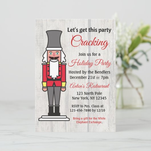 Laten we deze feestelijke uitnodiging voor racking (Staand voorkant)