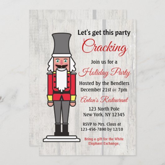 Laten we deze feestelijke uitnodiging voor racking (Voorkant / Achterkant)