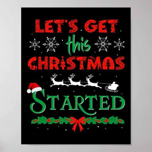 Laten we deze Kerst beginnen Kerstfeest C Poster (Voorkant)