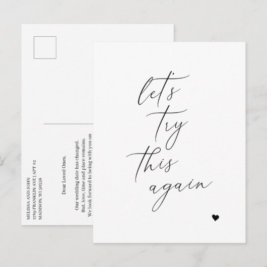 Laten we deze nieuwe wijziging van het Briefkaart  (Voorkant / Achterkant)