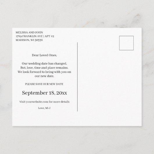 Laten we deze nieuwe wijziging van het Briefkaart  (Achterkant)