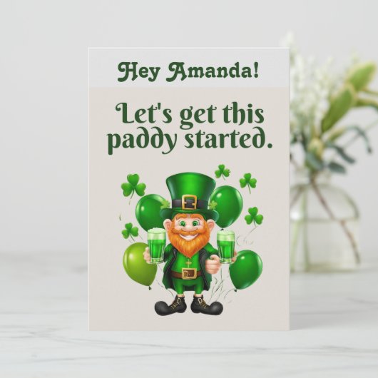 Laten we deze paddy aan de praat krijgen - St. Pat Kaart (Staand voorkant)