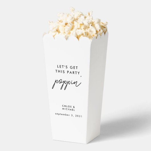 Laten we deze partij Poppin bruiloft Popcorn halen Bedankdoosjes (Popped)