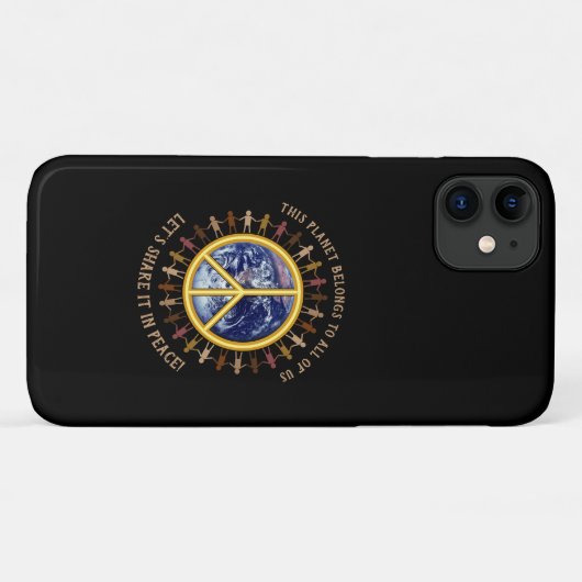 Laten we deze planeet delen in ☮ Case-Mate iPhone case (Achterkant (horizontaal))