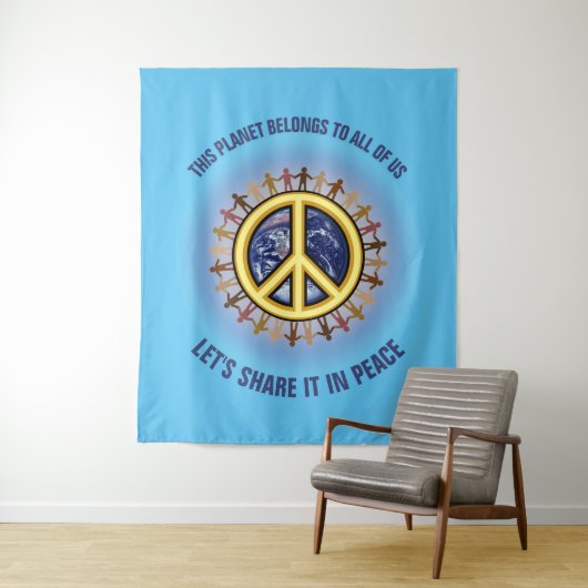 Laten we deze planeet delen in ☮ wandkleed (In situ)