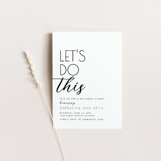 Laten we deze repetitie dineruitnodiging doen kaart