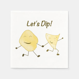 Laten we Dip! (Cartoon Aardappel & Tortilla Chip) Servet