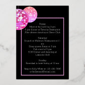 Laten we Disco Bachelorette Last Dance Neon Folie Uitnodiging (Achterkant)