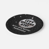 Laten we Disco Ball Black verjaardag vieren Papieren Bordje (Gekanteld)