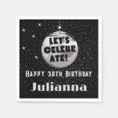 Laten we Disco Ball Black verjaardag vieren Servet (Voorkant)