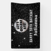 Laten we Disco Ball Black verjaardag vieren Spandoek (Verticaal)