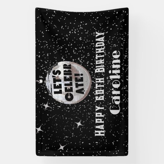 Laten we Disco Ball vieren 60 JAAR Verjaardag Spandoek (Verticaal)