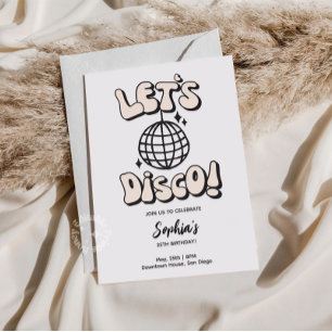 Laten we Disco Birthday White Party bekijken Kaart