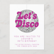 Laten we Disco Feestje Uitnodiging