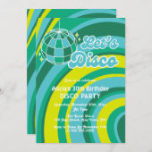 Laten we Disco Groovy Wave Retro 70s Groene Verjaa Kaart (Voorkant / Achterkant)