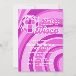 Laten we Disco Groovy Wave Retro 70s Paarse Verjaa Kaart