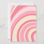 Laten we Disco Groovy Wave Retro 70s Pink Verjaard Kaart (Achterkant)