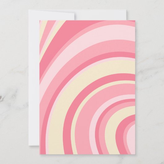 Laten we Disco Groovy Wave Retro 70s Pink Verjaard Kaart (Achterkant)