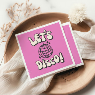 Laten we Disco Party Magenta Napkin Servet