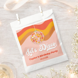 Laten we Disco Retro 70s Rode Sinaasappel Verjaard Bedankzakje