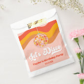 Laten we Disco Retro 70s Rode Sinaasappel Verjaard Bedankzakje (Gezegeld)