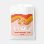 Laten we Disco Retro 70s Rode Sinaasappel Verjaard Bedankzakje (Voorkant)