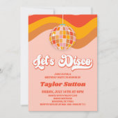 Laten we Disco Retro 70s verjaardagsfeestje Kaart (Voorkant)