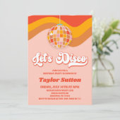 Laten we Disco Retro 70s verjaardagsfeestje Kaart (Staand voorkant)