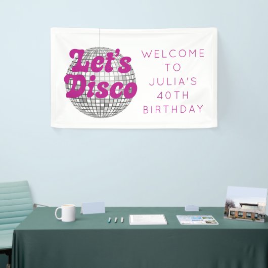 Laten we Disco Verjaardag/Bachelorette Spandoek (Beurs)