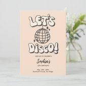 Laten we disco verjaardagsfeestcrème gebruiken kaart (Staand voorkant)