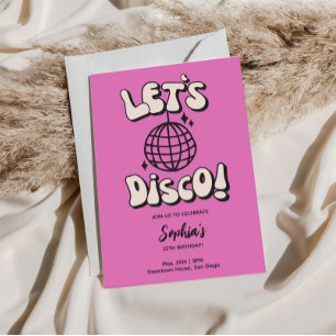 Laten we Disco verjaardagsfeestje Magenta Kaart