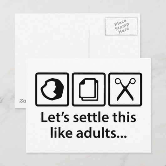 Laten we dit als volwassenen regelen... briefkaart (Voorkant / Achterkant)