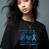 Laten we dit diabetesbewustzijn van november blauw t-shirt