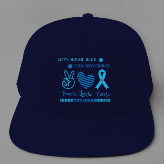 Laten we dit diabetesbewustzijn van november blauw trucker pet