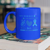 Laten we dit diabetesbewustzijn van november blauw tweekleurige koffiemok