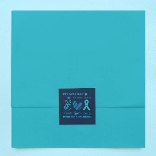 Laten we dit diabetesbewustzijn van november blauw vierkante sticker