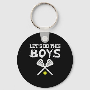 Laten we dit doen Jongens Lacrosse Cool Lax speler Sleutelhanger