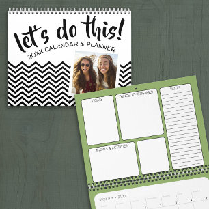 Laten we dit doen - Planner met doelen en 2 foto's Kalender
