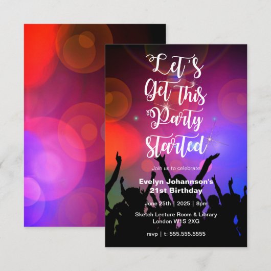 Laten we dit feest beginnen | verjaardagsfeestje kaart (Voorkant / Achterkant)
