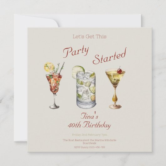 Laten we dit feest beginnen Volwassen 40e verjaard (Voorkant)