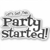 Laten we dit feest grappig beginnen sticker (Voorkant)