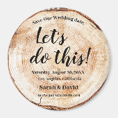 Laten we dit Houtkorrel Rustic Wedding doen Magneet (Voorkant)