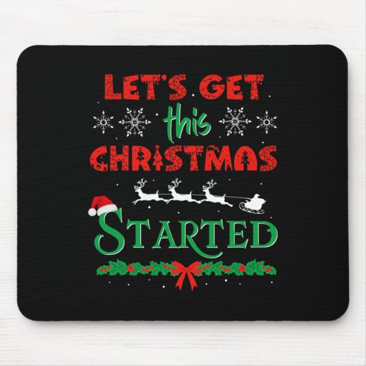Laten we dit kerstfeest beginnen Kerstfeest C Muismat (Voorkant)