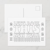 Laten we dit nieuwjaar beginnen met kleuren briefkaart (Voorkant / Achterkant)