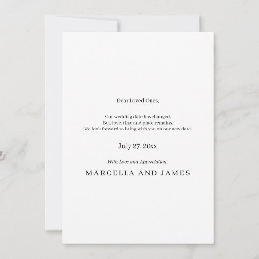 Laten we dit nog een keer proberen Calligraphy Gri Save The Date (Achterkant)